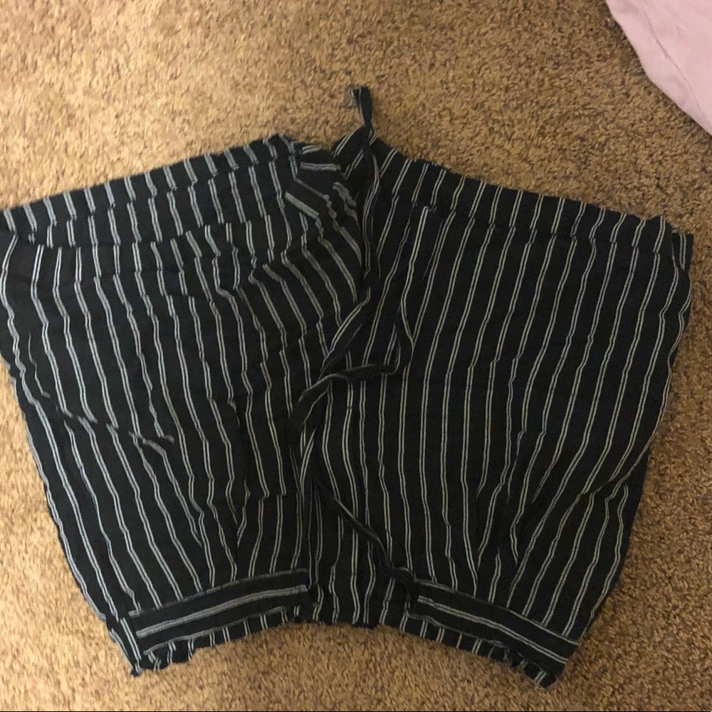 Black striped tied shorts!
